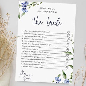 Floral Bridal Shower Game Template: Editable Wedding Game (5x7 Digital Download)