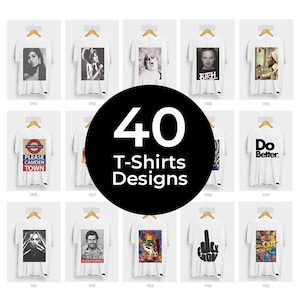40 Tshirt Designs Bundle Unique T Shirt Design Sublimation Bundle Colorful Tshirt Design Download for Men Woman Kids