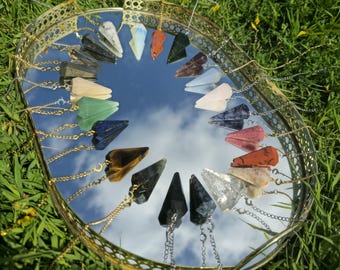 Custom Crystal Pendulum – Choose Your Stone And Chain – Witchy Divination Tool for Intuition & Healing