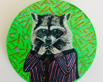 Trevor The Raccoon Refrigerator Magnet