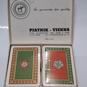 Vintage speelkaarten dubbele Piatnik-Vienna decoratie bloem