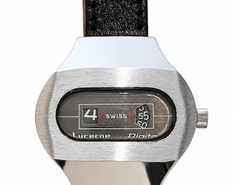 HOGA Automatic Swiss Men's Mint Retro Digital Jump Hour 9004