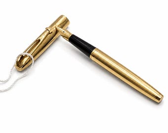 ウォーターマン C/F 万年筆 – 18K ゴールドペン先 – 金メッキ – 箱入り