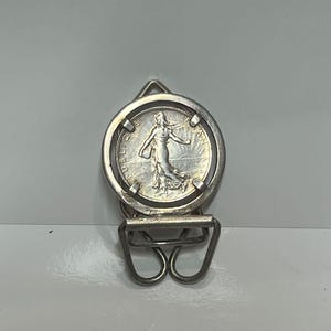 Porta banconote o porta carte vintage in argento sterling, regalo come fermasoldi - 2 cornici per monete, 1920 francese - Porta banconote