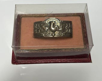 Antique/Vintage Napking Ring Silver - Portuguese Silver - Hen and Chickens