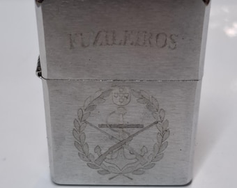 Encendedor de bolsillo vintage Encendedor Zippo Fuzileiros Militar Portugués