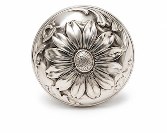 Antique/Vintage Bottle Cork - Flower Decoration - Sterling Silver - Art Nouveau - Art Deco