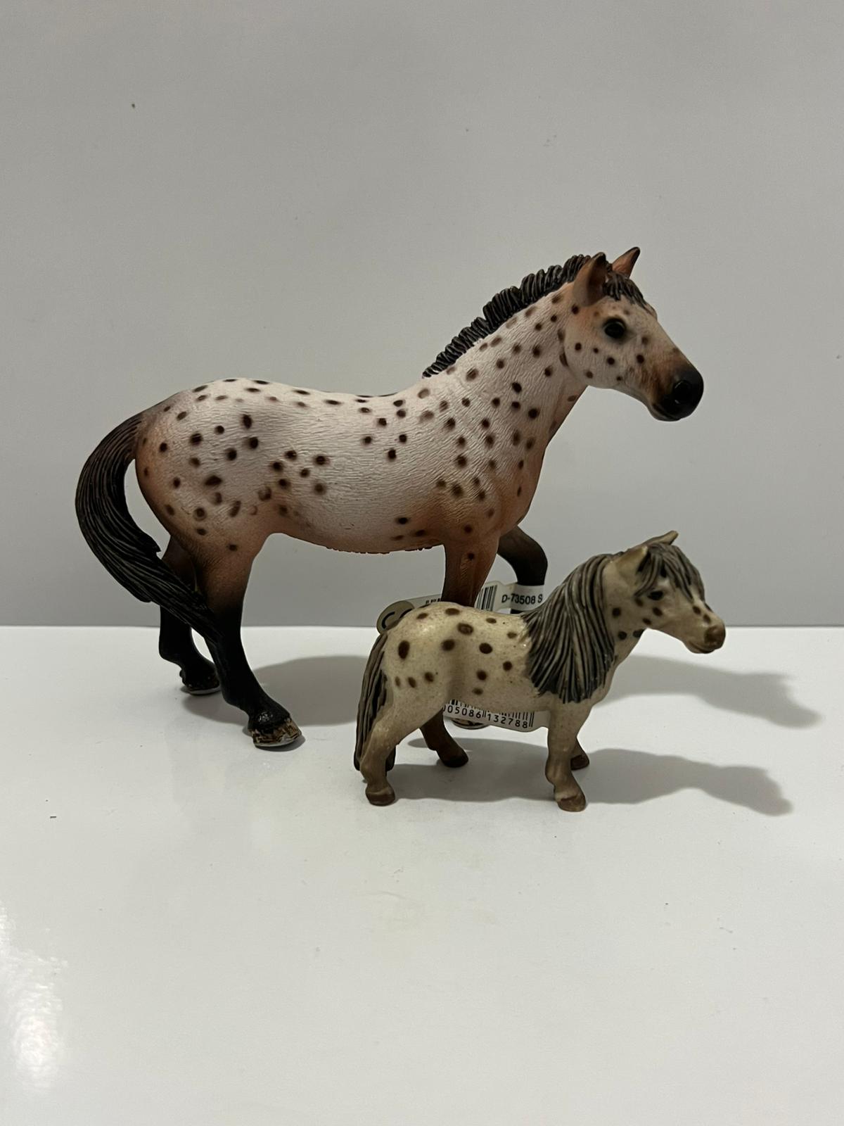 Retired Schleich Knabstrupper Stallion 13689 & Falabella Gelding