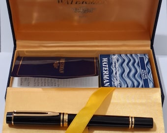 Vintage Waterman Le Man 200 Black Fountain Pen - Waterman Ideal 18K