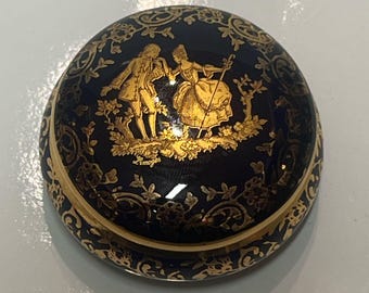 Vintage Castel Limoge Box Trinket Porcelain