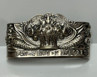 Antique/Vintage Napking Ring Silver Plated "Filomena" - Flowers