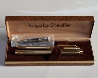 Vintage Set Targa By Sheaffer Gold Fouintain Pen