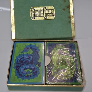 Vintage Playing Cards Double Hallmark Decoration Seahorse