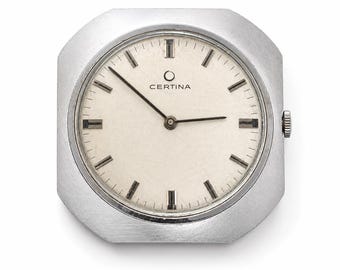 Vintage Swiss 1960 Certina - 860 3499 42 - Silver - with leather bracelet