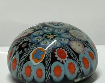 Antique/Vintage Vasart Complex Millefiori Cane 7 Spoke Amenthyst PaperWeight
