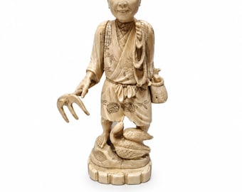 Antique/Vintage Bone Japan -Fisherman - Farmer - Samurai 1860s