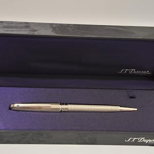 Stylo à bille vintage Prestige Dupont Fidelio en plaqué argent