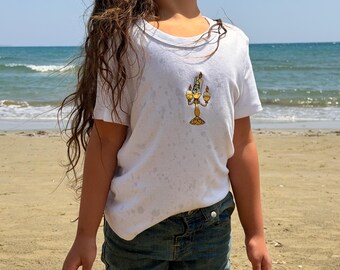 Belle Bookshop  Lumiere Cute Embroidered Crop Top  Y2K Fitted Shirt  Vintage Style Mini Tee |l Trendy Summer Outfit Top