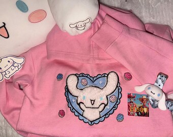 Cinnamoroll Embroidered Hoodie | Pastel Blue Kawaii Sanrio-inspired ...
