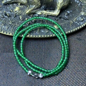 Green Jade Necklace: Grade A Maya Jadeite with Pt950 Gold image 4