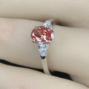 2Ct Lab Grown Fancy intense Pink Diamond Engagement Ring Custom Order  Free engraving