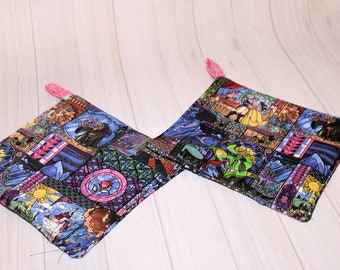 Sleeping Beauty Inspired Potholder Set, Geeky Kitchen Decor