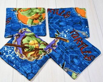Posavasos de TMNT, decoración geek para el hogar, juego de 4