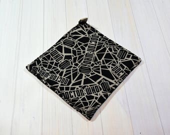 Blue Box Doctor Potholder, Geeky Kitchen Decor