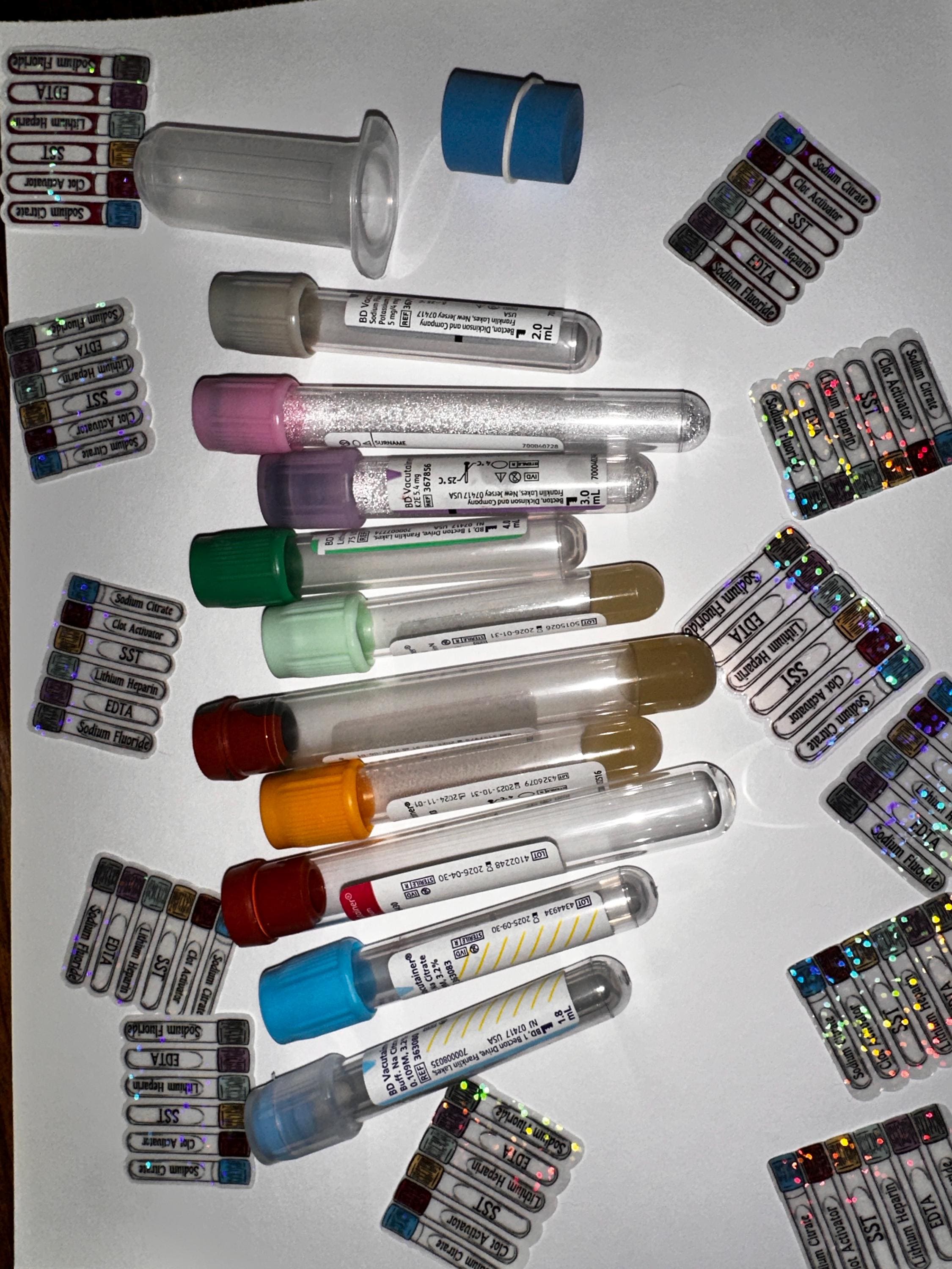 Blood Collection Tube Set | Phlebotomy Practice Tubes | Lab Tube