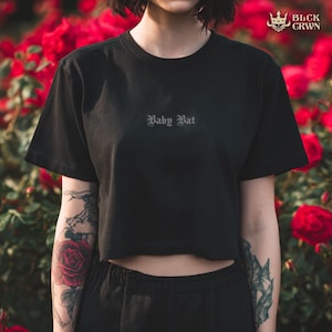 Baby Bat Crop Top, Gothic Tee for New Goths & Creepy Cuties