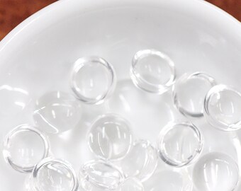 Transparent Cabochons, Clear Cabochons, Crystal Cabochons, Water Drops, Oval and Round Cabochons, Lot #B-10