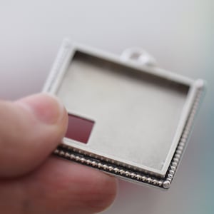 Square Bezel, Sterling Silver Bezel, Brooch Bezel, Pendant Bezel, Frame Bezel, ideal for polymer, concrete, resin, etc.