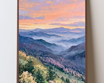 Great Smoky Mountains Wall Art, Tennessee Mountain Landscape, Appalachian Decor, Blue Ridge Mountains, Smokies Sunrise Print