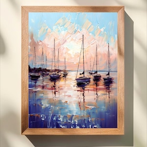 Tranquil Sunrise - Impasto Boat Painting from Annapolis, Maryland Art, Chesapeake Bay Art, Maritime Art Gift, Sailing Gift