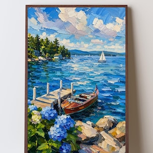 Lake Winnipesaukee Art Print, New Hampshire Lake House Decor, Summer Lake Life Wall Art, Lakeside Vacation Memories