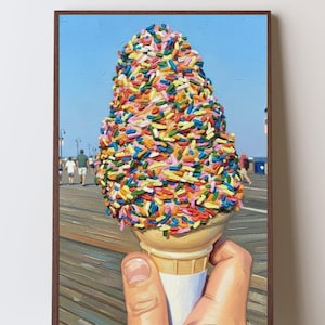 Jersey Shore Boardwalk Art, Ice Cream Art Print, Ocean City NJ Summer Wall Art, Beach Vacation Nostalgia Decor