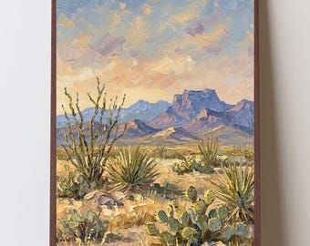 West Texas Art Print, Chihuahuan Desert Texas Landscape Wall Art, Southwest Decor