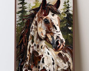 Appaloosa Horse Print, Equestrian Western Art, Painted Pony Portrait, Horse Lover Art