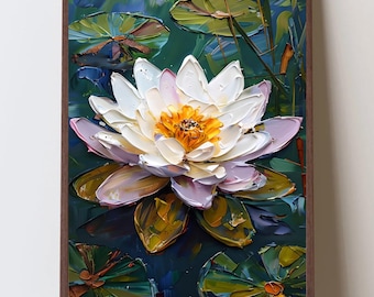 Lotus Wall Art Print, Sacred Lotus Artwork, Yoga Studio Decor, Meditation Wall Art, Calming Floral Print, Spiritual Home Decor, Zen Room Art