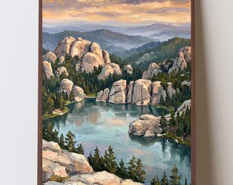 Sylvan Lake South Dakota Wall Art, Black Hills Print, Custer State Park Decor