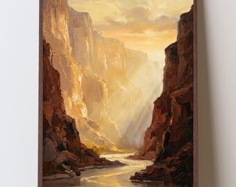 Big Bend National Park Art Print, Santa Elena Canyon and Rio Grande, Texas Decor