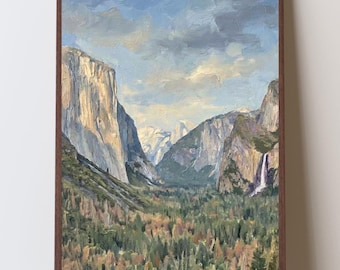 Kunstdruck im impressionistischen Stil des Yosemite-Nationalparks, Wandbild mit Blick auf den Yosemite-Tunnel, Kunst vom El Capitan