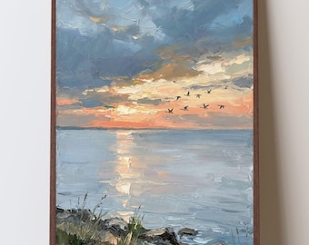 Lake Ontario Sunset Art Print, Great Lakes Wall Art, Canada Lake House Decor, New York Lake House Decor, Love Canada Decor