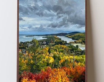 Brockway Mountain View of Copper Harbor Michigan Wall Art, Upper Peninsula Fall Decor, Lake Superior Landscape, Keweenaw Peninsula