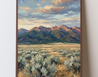 Taos New Mexico Art Print, Sangre de Cristo Mountains, New Mexico Desert Wall Art