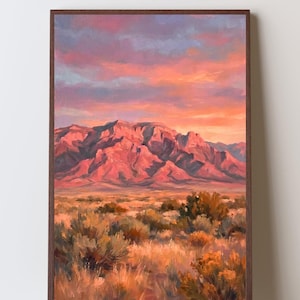 Sandia Mountains Art Print, Albuquerque Desert Sunrise, New Mexico Wall Decor
