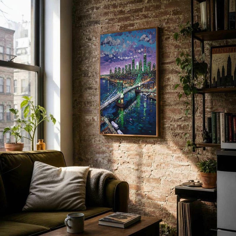 Väggkonst med Philadelphias silhuett och gröna stadsljus, Ben Franklin-bron på natten, Philly Pride-present, reflektioner över Delawarefloden bild 12