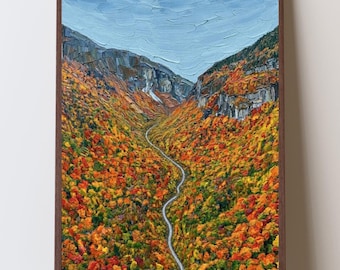 Smugglers Notch Vermont Fall Art Print, Route 108 Autumn Landscape, Vermont Foliage Wall Art, New England Mountain Gift