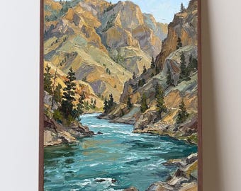 Salmon River Idaho Art Print, Idaho Landscape Wall Art, Sawtooth Wilderness Decor, Rustic Mountain River Decor