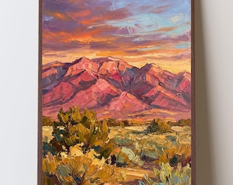 Sandia Mountains Art Print, Albuquerque Desert Sunrise, New Mexico Wall Decor